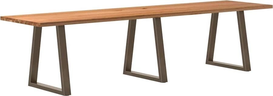 VidaXL Eettafel rechthoekig 320x80x74 cm massief eikenhout lichtbruin