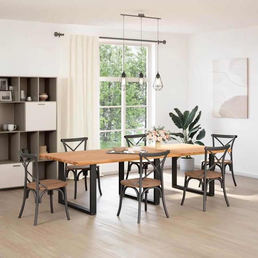 VidaXL Eettafel rechthoekig 280x120x74 cm massief eikenhout lichtbruin Dynamische Sleutel Draaibare Sleutel Gereedschapset Mechanica Draper Tools - Foto 2