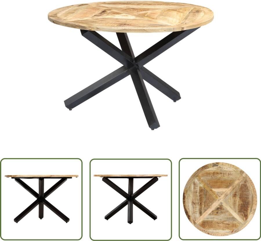 VidaXL Eettafel Rond Mangohout 120x76 cm Eetkamertafel Mangohout Eettafel Ronde Eettafel Houten Eettafel Salontafel Diningtable Tafellamp Stoelen Interieurdecoratie Meubilair