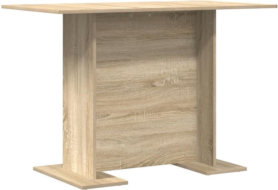 VidaXL Eettafel Sonoma eiken 110 x 60 x 75 cm Bewerkt hout - Foto 2