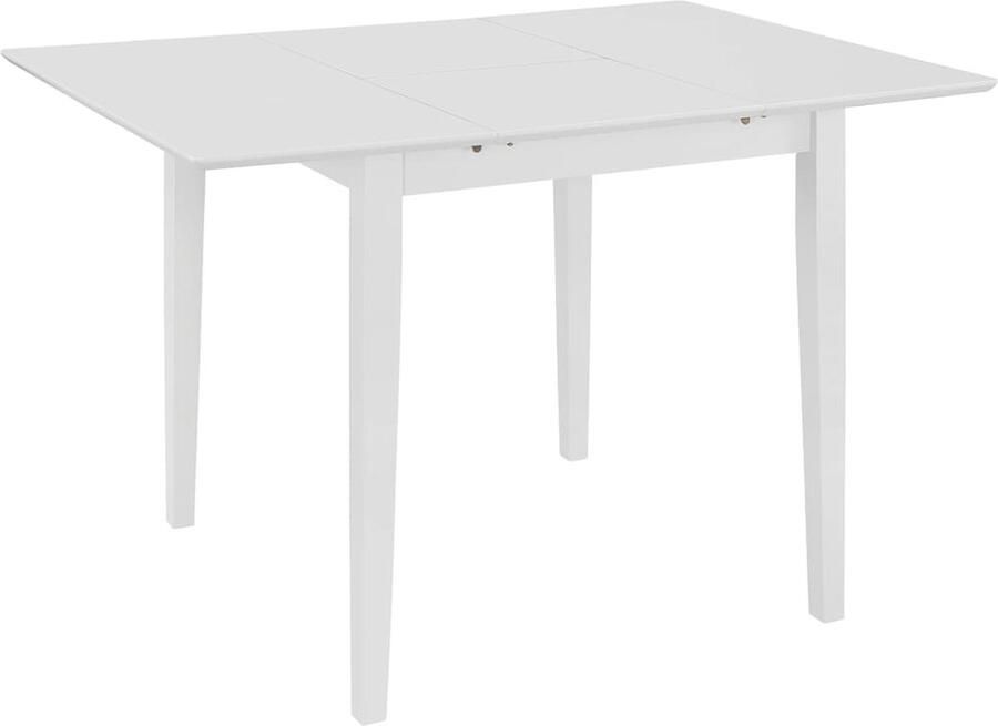 VidaXL -Eettafel-verlengbaar-(80-120)x80x74-cm-MDF-wit