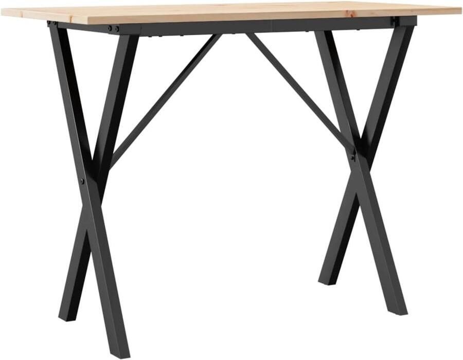 VidaXL Eettafel X-frame 100x50x75 cm Grenen en Gietijzer Eettafel Houten Tafel Grenenhouten Tafel Industriele Tafel Eetkamertafel Salontafel Kleine Tafel