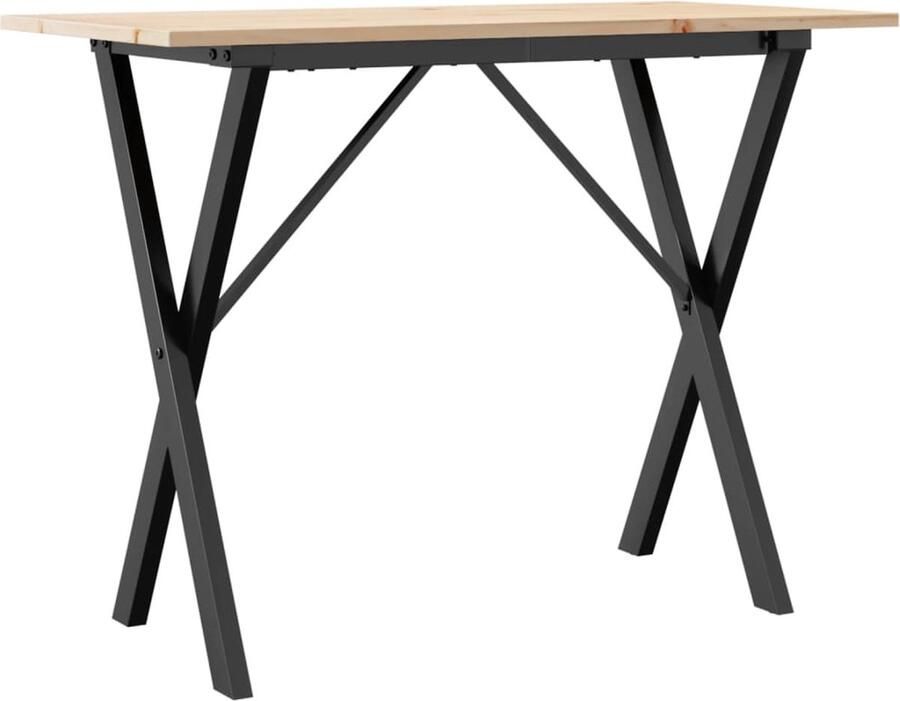 VidaXL Eettafel X-frame 100x50x75 cm massief grenenhout en gietijzer