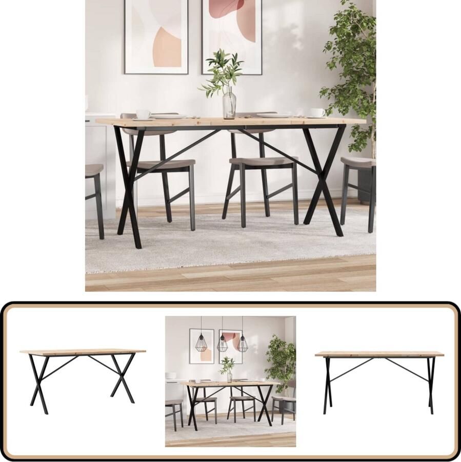 VidaXL Eettafel 140x80 cm Massief Grenen & Gietijzer Eetkamertafel Houten Tafel Eettafel Grenenhout Salontafel Diningtable Tuintafel
