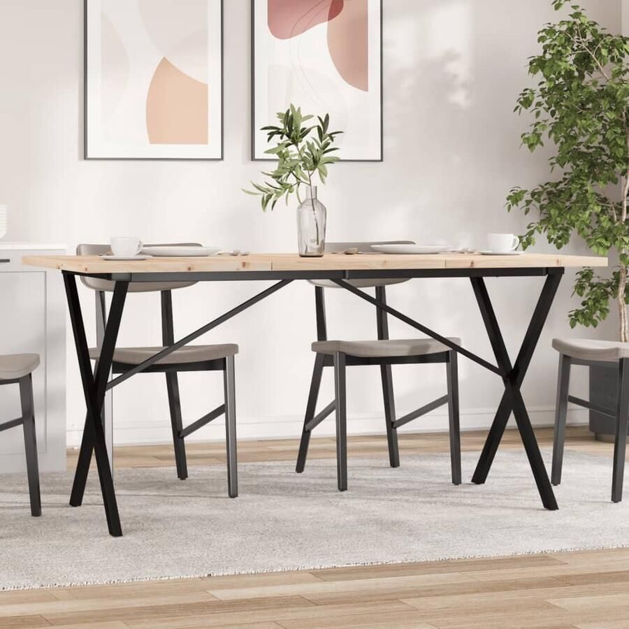 VidaXL Eettafel X-frame 160x80x75 5 cm Grenenhout Eettafel Houten Eettafel Grenenhouten Eettafel Eetkamertafel Salontafel Diningtable Tuintafel - Foto 2