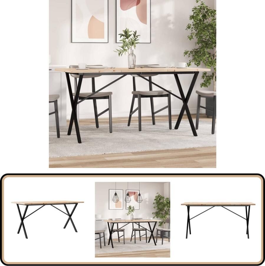 VidaXL Eettafel X-frame 160x80x75 5 cm Grenenhout Eettafel Houten Eettafel Grenenhouten Eettafel Eetkamertafel Salontafel Diningtable Tuintafel