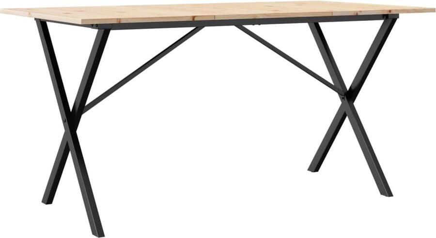 VidaXL Eettafel X-frame 160x80x75 cm Grenenhout Eettafel Houten Eettafel Grenenhouten Eettafel Eetkamertafel Salontafel X-vormig Tafellaag