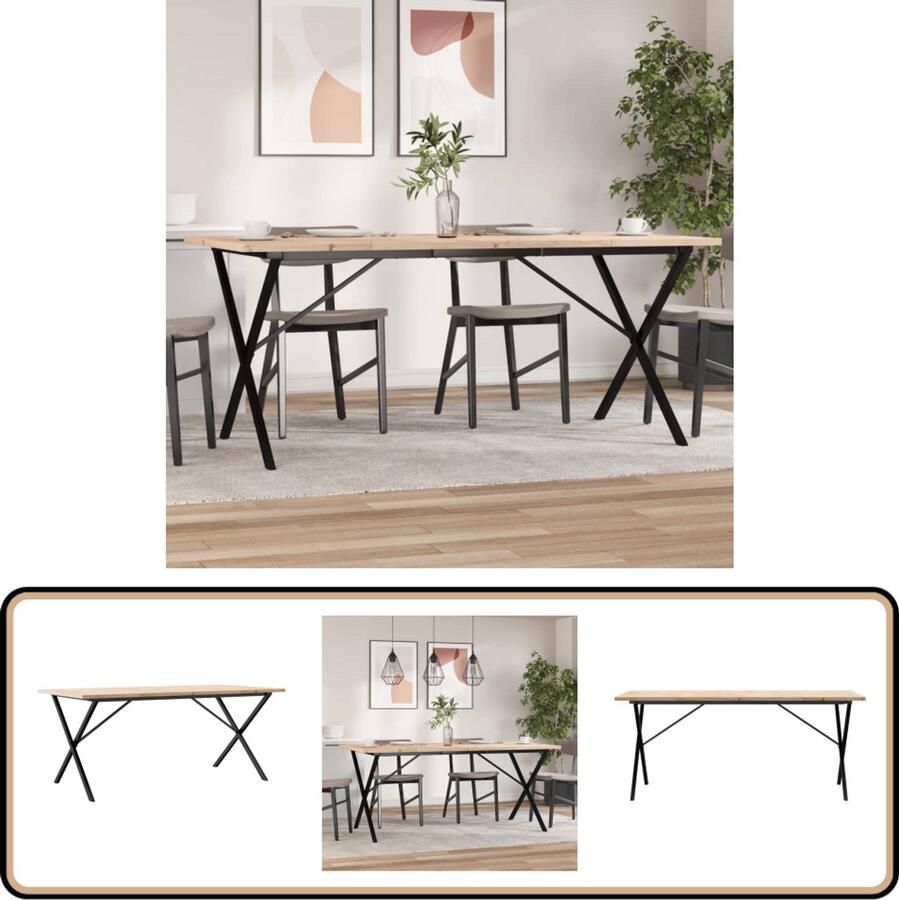VidaXL Eettafel X-frame 180x90 cm Grenenhout Eetkamertafel Houten Tafel Eettafel Grenenhout Rustic Tafels Salontafel