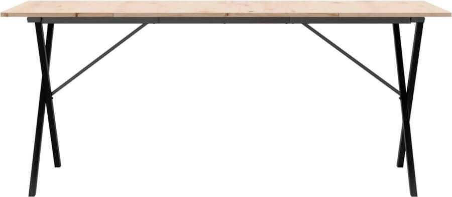 VidaXL Eettafel X-frame 180x90x75 cm massief grenenhout en gietijzer - Foto 2