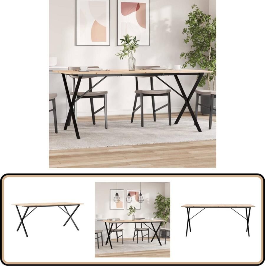 VidaXL Eettafel X-frame 180x90x75 cm Grenenhout Eettafel Houten Eettafel Grenenhout Eettafel Eetkamertafel Salontafel