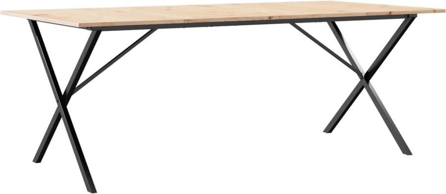 VidaXL Eettafel X-frame 200x100x75 cm massief grenenhout en gietijzer