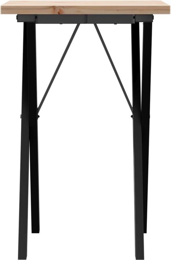 VidaXL Eettafel X-frame 50x50x75 5 cm massief grenenhout en gietijzer