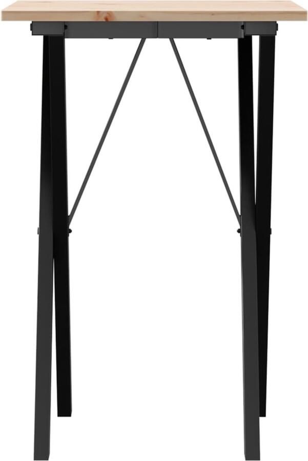 VidaXL Eettafel X-frame 50x50x75 cm massief grenenhout en gietijzer - Foto 3