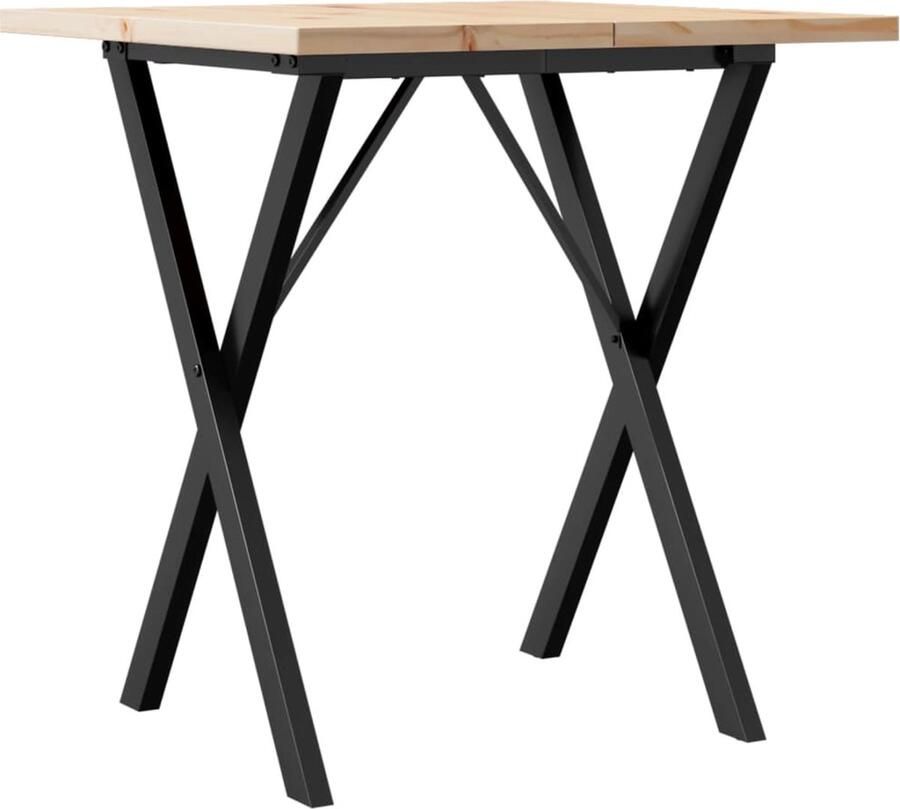 VidaXL Eettafel X-frame 60x60x75 5 cm massief grenenhout en gietijzer