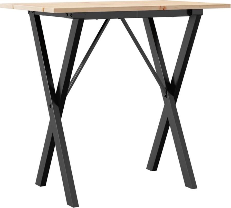 VidaXL Eettafel X-frame 80x50x75 cm massief grenenhout en gietijzer