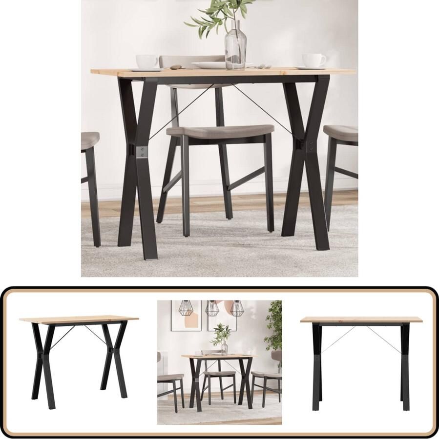 VidaXL Eettafel Y-frame 100x50x75 cm Grenen & Gietijzer Eetkamertafel Houten Tafel Salontafel Grenenhout Tafel Vintage Tafel