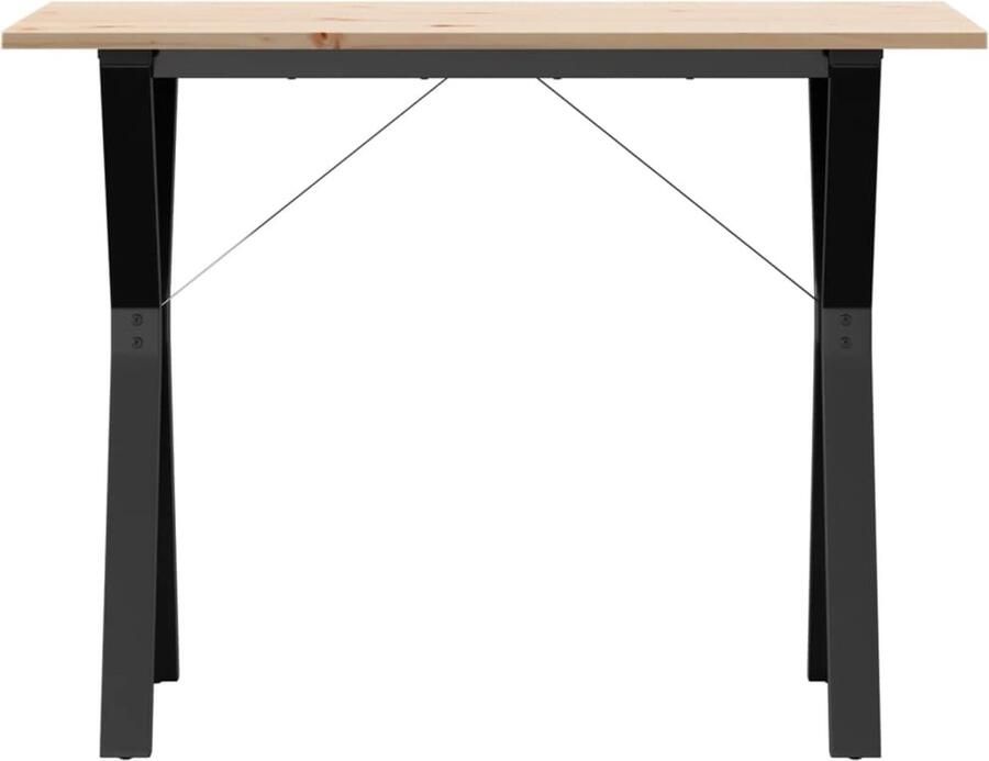 VidaXL Eettafel Y-frame 100x50x75 cm massief grenenhout en gietijzer