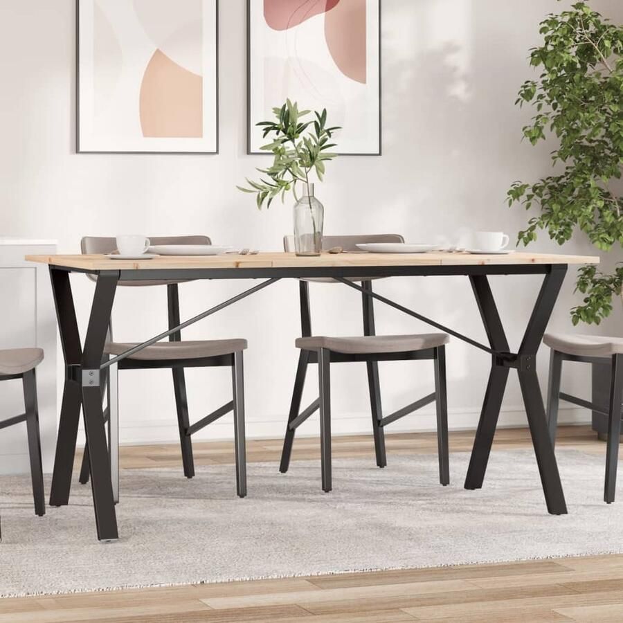 VidaXL Eettafel Y-frame 140x80x75 cm Grenenhout Eetkamertafel Houten Tafel Granenhout Tafel Y-vormig Tafels Salontafel Diningtable - Foto 2