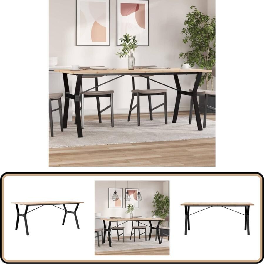 VidaXL Eettafel Y-frame 180x90 cm Grenen & Gietijzer Eettafel Eettafels Eetkamertafel Tafel