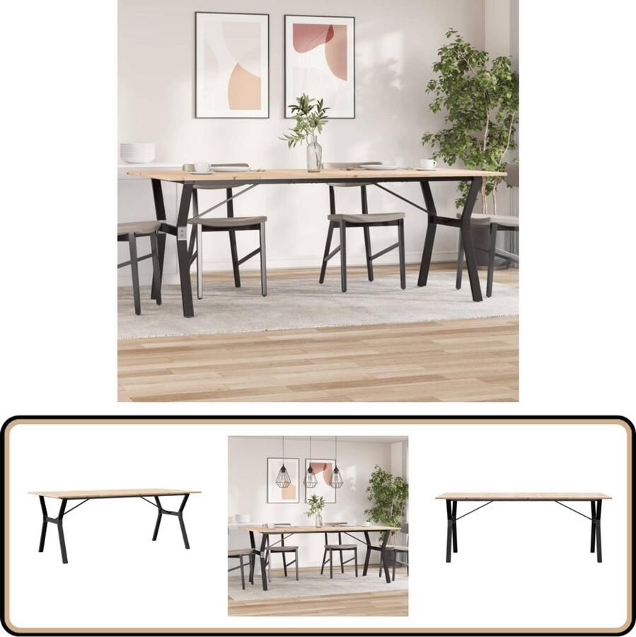 VidaXL Eettafel Y-frame 200x100x75 cm Grenenhout Eetkamertafel Houten Tafel Grenenhouten Tafel Rustic Tafels Y-vormig Design