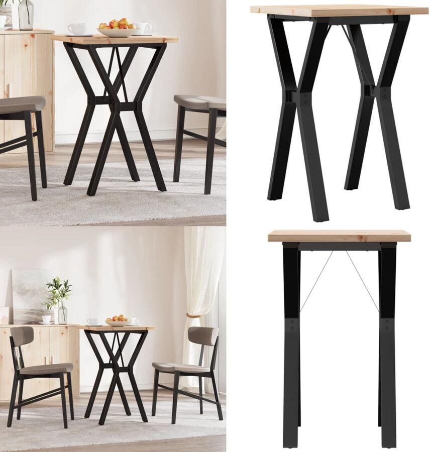 VidaXL Eettafel Y-frame 50x50x75 5 cm massief grenenhout en gietijzer Eettafel Eettafels Eetkamertafel Tafel