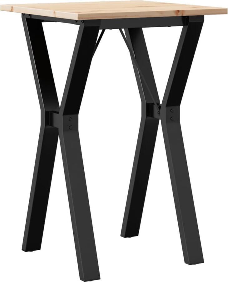 VidaXL Eettafel Y-frame 50x50x75 cm massief grenenhout en gietijzer Eettafel Eettafels Eetkamertafel Tafel