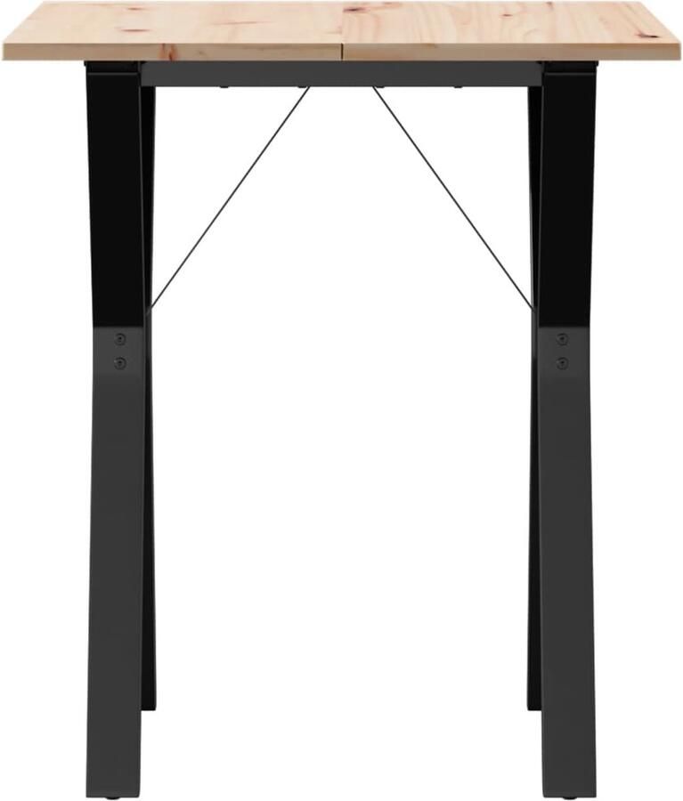 VidaXL Eettafel Y-frame 60x60x75 cm massief grenenhout en gietijzer - Foto 2