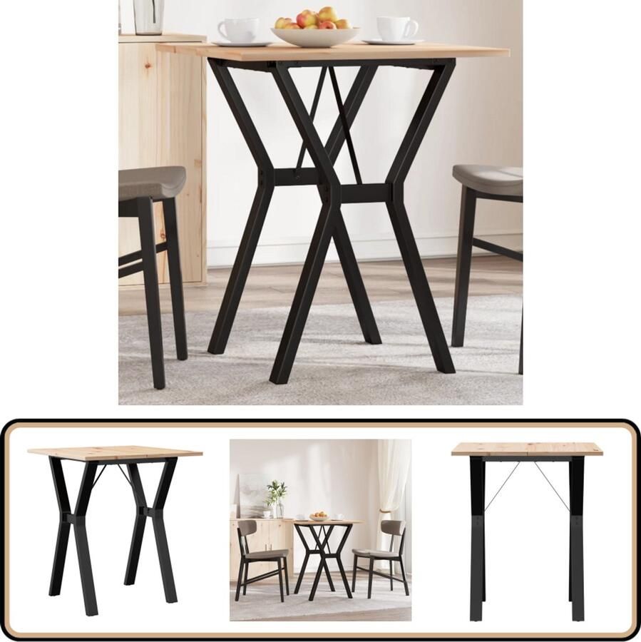 VidaXL Eettafel Y-frame 70x70x75 cm Grenenhout Eettafel Eettafels Eetkamertafel Tafel