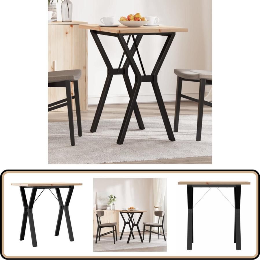 VidaXL Eettafel Y-frame 80x50x75 5 cm Grenenhout Eetkamertafel Houten Tafel Grenenhouten Tafel Landelijke Tafel Robuuste Tafel