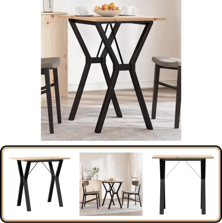 VidaXL Eettafel Y-frame 80x50x75 cm Grenenhout Eettafel Eettafels Eetkamertafel Tafel