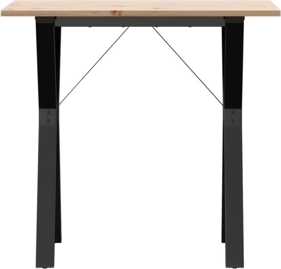 VidaXL Eettafel Y-frame 80x50x75 cm massief grenenhout en gietijzer