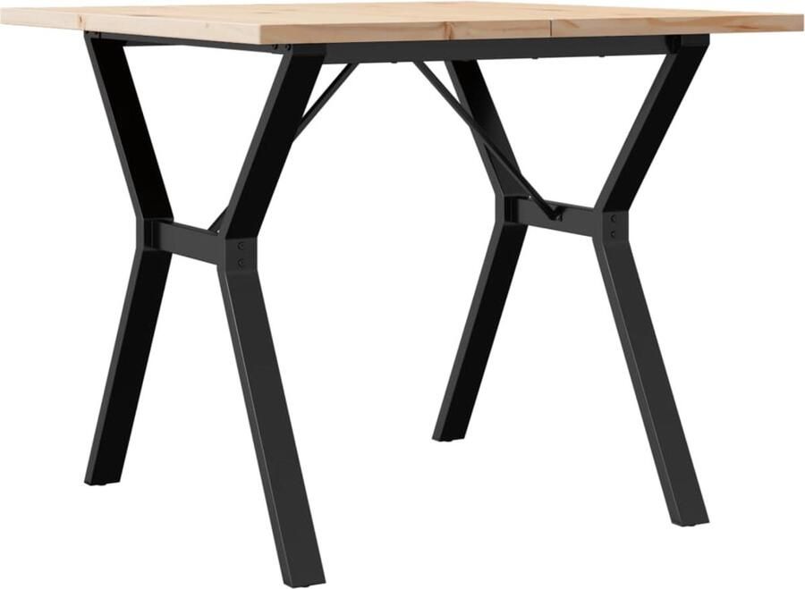 VidaXL Eettafel Y-frame 90x90 cm Grenenhout Eettafel Houten Tafel Salontafel Diningtable Tuintafel Buitentafel Granenhouten Tafel