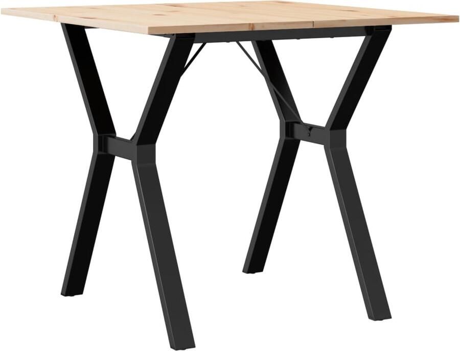 VidaXL Eettafel Y-frame 90x90x75 cm massief grenenhout en gietijzer - Foto 3