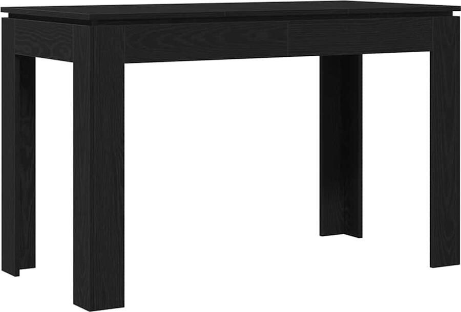 VidaXL Eettafel Zwart Eiken 120x60x76 cm Bewerkt Hout