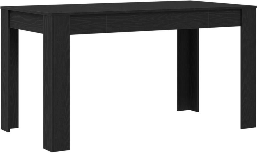 VidaXL Eettafel Zwart Eiken 140x74 5x76 cm Geengineerd Hout - Foto 2