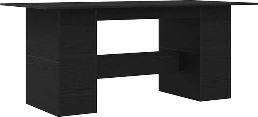 VidaXL Eettafel Zwart Eiken 180x90x76 cm Bewerkt Hout