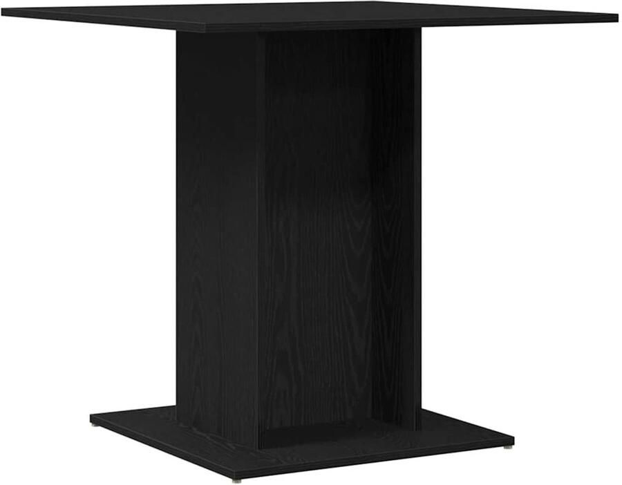 VidaXL Eettafel Zwart Eiken 80x80x75 cm Bewerkt Hout