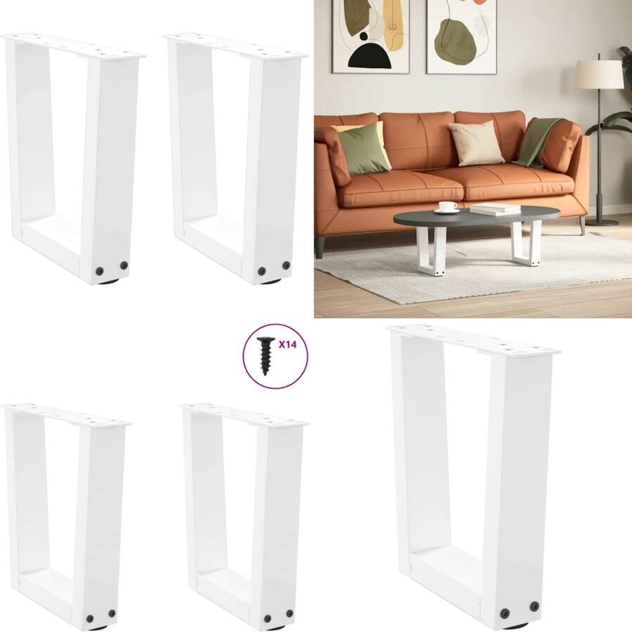 VidaXL Eettafelpoten 2 st V-vormig 30x(30-31 3) cm staal wit Eettafel Poot Eettafel Poten Poot Voor Tafel Metalen Eettafel Poot