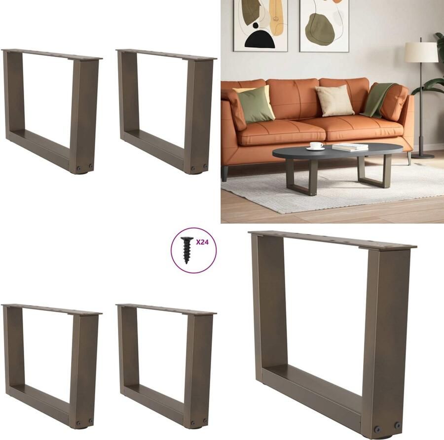 VidaXL Eettafelpoten 2 st V-vormig 50x(30-31 3) cm staal naturel Eettafel Poot Eettafel Poten Poot Voor Tafel Metalen Eettafel Poot