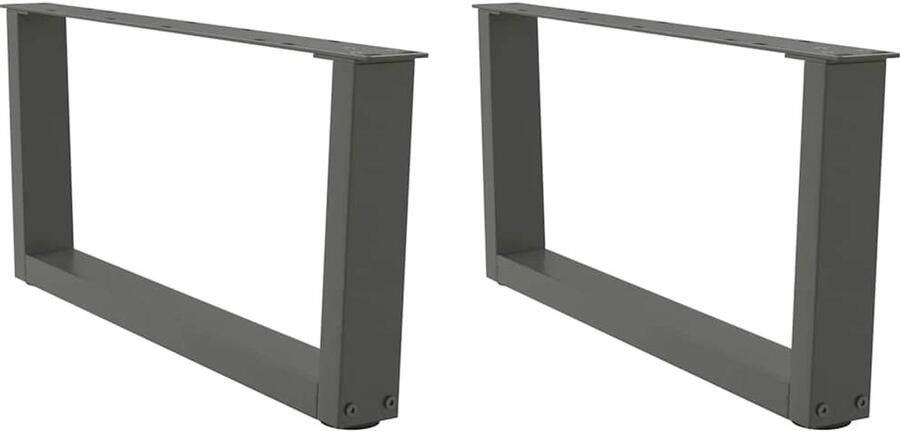VidaXL Eettafelpoten 2 st V-vormig staal antraciet Eettafelpoten V-vormig Metalen Tafelpoten Eettafel Onderstel Industrieel Interieur