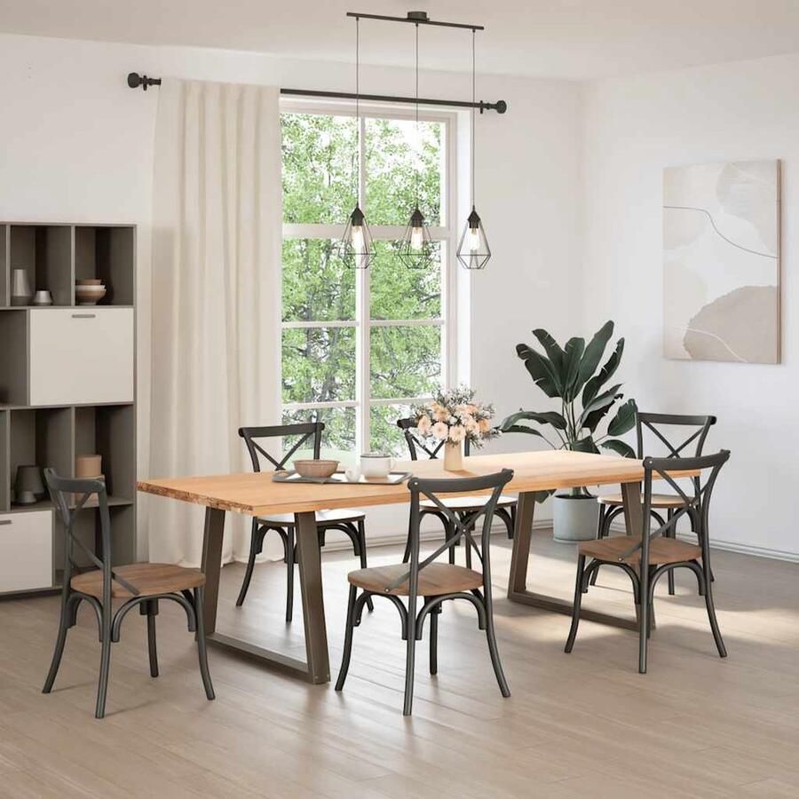 VidaXL Eettafelpoten 2 st V-vormig staal Eettafelpoten V-vormige Poten Metalen Poten Eettafel Onderdelen Salontafelpoten