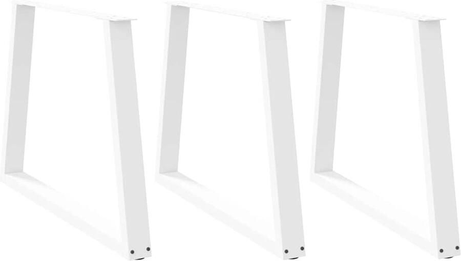 VidaXL Eettafelpoten 3 st V-vormig Staal Wit Eettafelpoten V-vormige Tafelpoten Metalen Tafelpoten Witte Tafelpoten Eettafel Accessoires