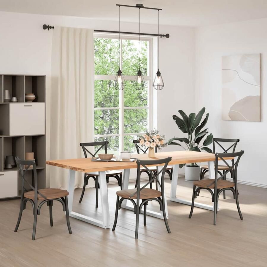 VidaXL Eettafelpoten 3 stuks Staal Wit Eettafelpoten Eetkamerstoel Salontafelpoten Tafelvoet Modern Design