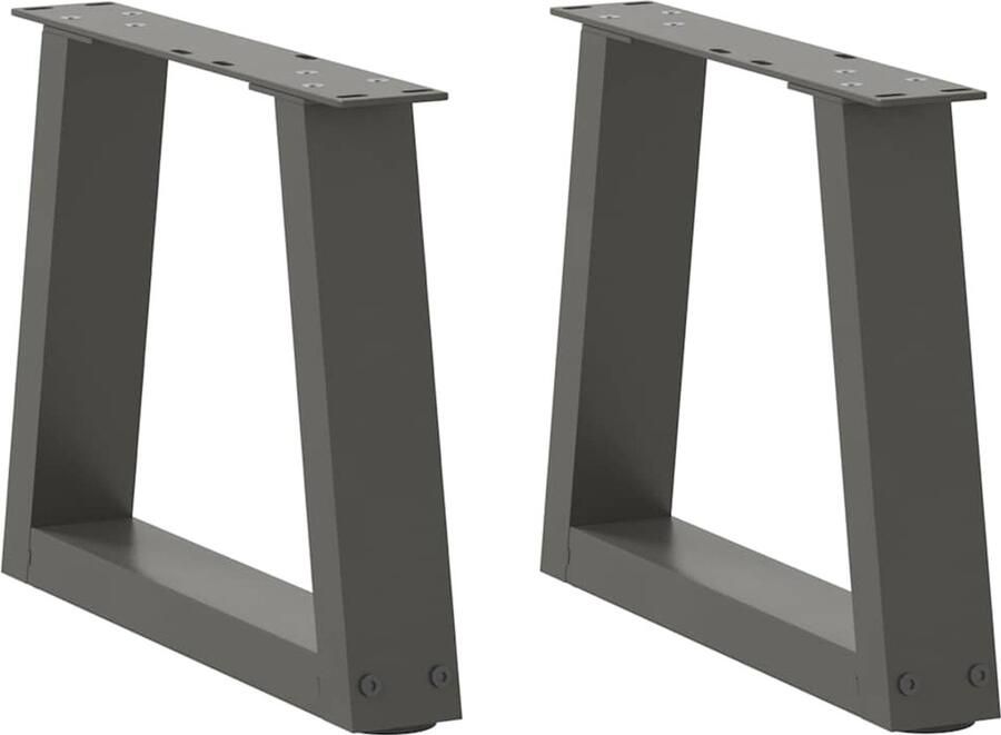 VidaXL Eettafelpoten Set van 2 Staal Antraciet Eettafelpoten V-vormige Tafelpoten Metalen Tafelpoten Zwarte Tafelpoten Eettafel Onderstel