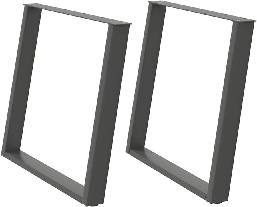 VidaXL Eettafelpoten U-vormig Antraciet 2 stuks Eettafelpoten Tafelpoten Eettafel Onderstel Industrieel Design Modern Meubilair