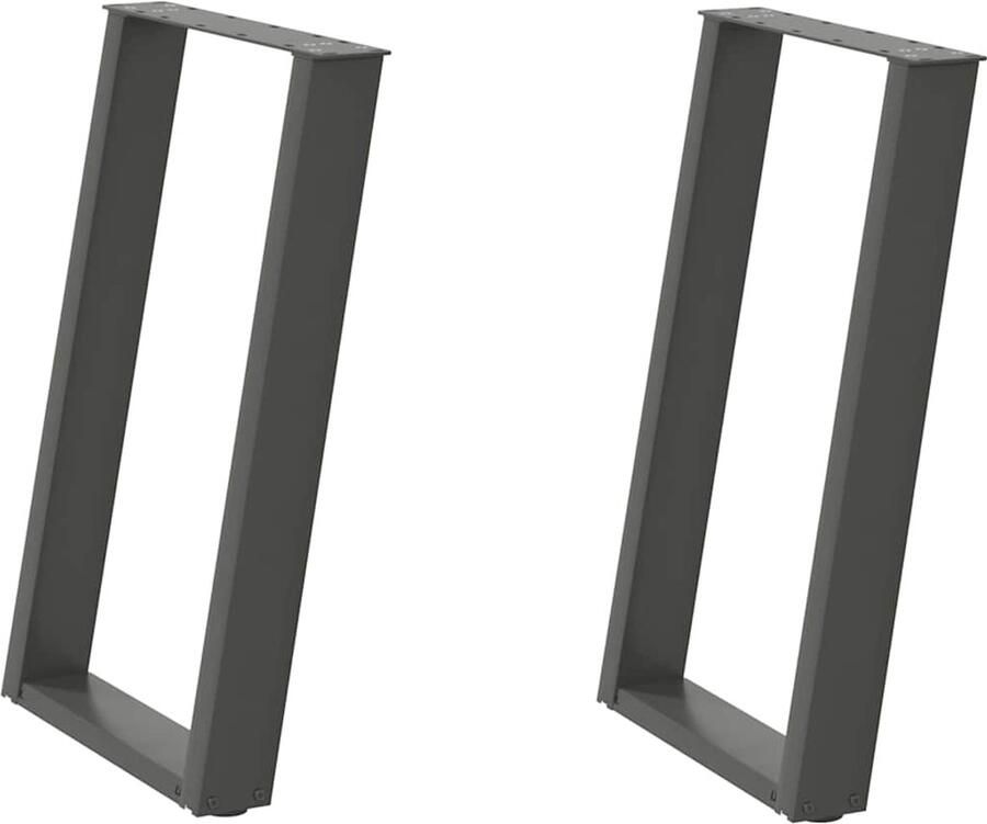 VidaXL Eettafelpoten U-vormig Staal Antraciet Eettafelpoten Staal Poten Eettafel Onderstel Modern Meubilair Antraciet Kleur