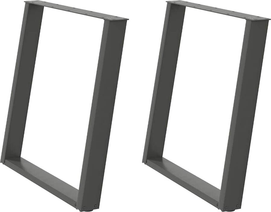 VidaXL Eettafelpoten U-vormig Staal Antraciet Eettafelpoten Tafelpoten Eettafel Onderstel Industriële Tafelpoten Zwarte Tafelpoten