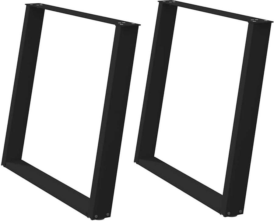 VidaXL Eettafelpoten U-vormig Staal Zwart Eetkamerstoel Eetkamerset Salontafel Bureau Onderstel Industriële Meubels - Foto 2