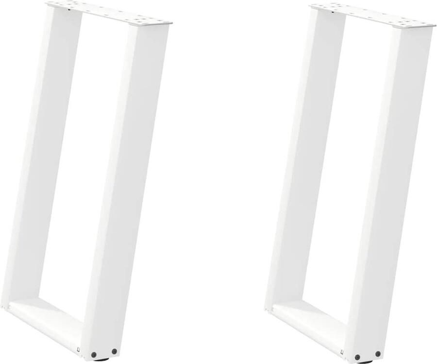 VidaXL Eettafelpoten U-vormig Wit 50x73 cm Eettafelpoten Tafelpoten Staal Potten Eettafel Onderstel Modern Tafelvoet