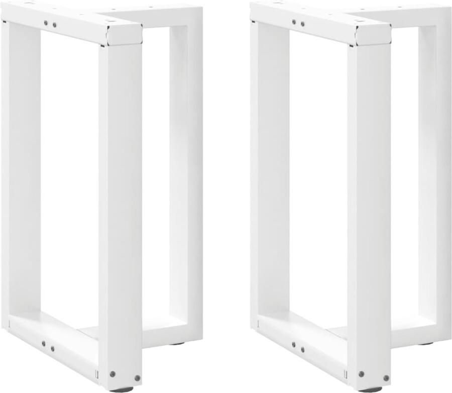 VidaXL Eettafelpoten Wit Verstelbaar Staal Eettafel Potten Metalen Tafelpoten T-vormige Tafelpoten Witte Tafelpoten Set